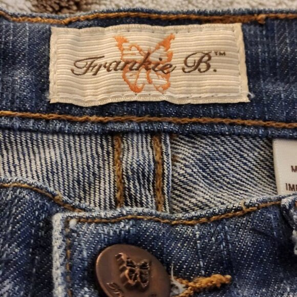 Vintage Frankie B Embroidered Butterfly Pockets Jeans Size 2 - Picture 9 of 14